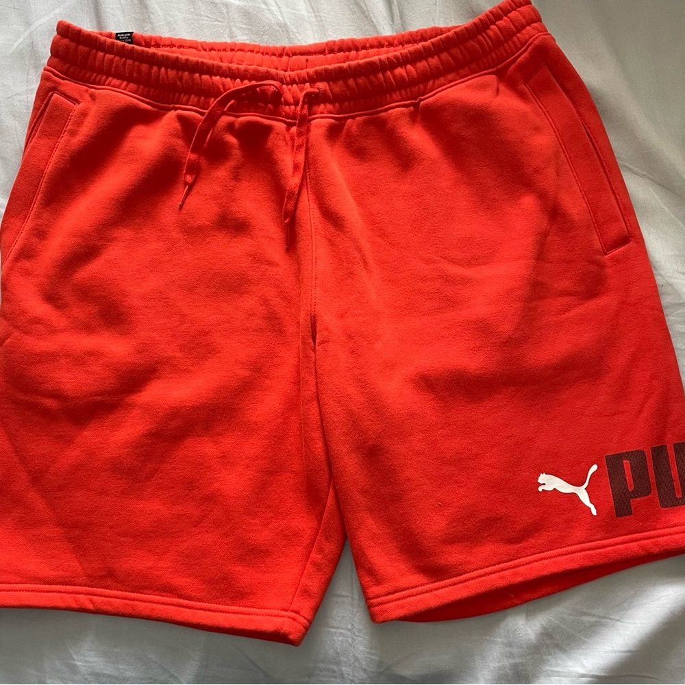New w/o tags - PUMA Men's XL Orange Cotton Athletic Club Shorts w/ Pockets